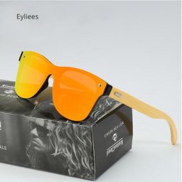 Lunettes de soleil carrées en bambou pour hommes et femmes lunettes de soleil miroir bois