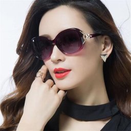 Lunettes de soleil anti-ultraviolet pour femmes lunettes de soleil Bergame Crystal nickel é noir