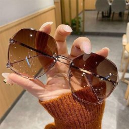 Lunettes de soleil carrées sans bords pour hommes et femmes marque de luxe de styliste tendance