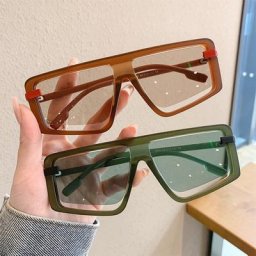 Lunettes De soleil surdimensionnées carrées multicolores une pièce tendance UV400 pour hommes et