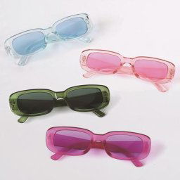 Lunettes de soleil rectangulaires rétro pour femmes lentille de document bonbon lunettes de soleil