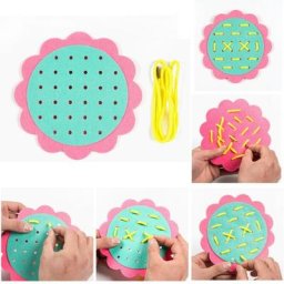 Fuchsia-Grille de tissage manuelle Montessori pour bébé apprentissage précoce jouets éducatifs