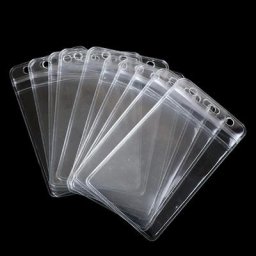 Lot de 10 étuis en plastique vinyle transparent pour cartes d'identité porte-badge vertical