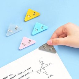 Ensemble de clips d'angle triangulaires transparents pour documents porte-page pince d'index clip