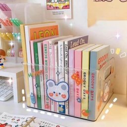 Boîte de Rangement Transparente en Acrylique pour Bureau Support de Papeterie pour Livres