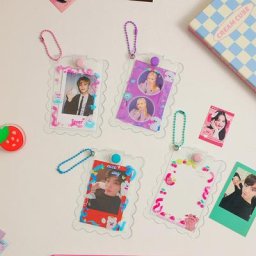 Porte-cartes photo en PVC transparent Kawaii ours mignon K-pop pochette photo idole papeterie