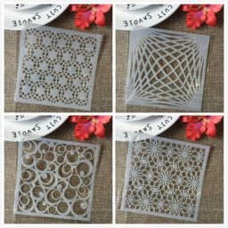 Pochoirs ronds à bulles pour peinture 13cm 4 pièces/ensemble motif floral rond bricolage