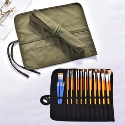 Sac de rangement pour pinceaux de peinture en toile mallette de rangement pour stylos Roll Up