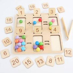 Panneau de Figurines Géométriques en Bois Montessori Jouet Mathématique Tableau de Comptage