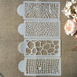 4 pièces 26.5cm mosaïque léopard Texture bricolage couches pochoirs peinture murale Scrapbook