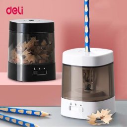 Deli – taille-crayon électrique automatique 3 Modes réglables pour différents crayons papeterie