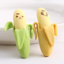 4 Pcs/Lot Kawaii Mignon Mignon Gomme Banane Fruits Crayon Nouveauté En Caoutchouc Pour Enfants