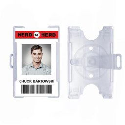 Bestom-Porte-carte d'identité rotatif à 360 ° clip d'étiquette de nom de travail sécurité des