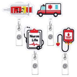 Porte-carte d'identification rétractable pour infirmière pince à bobine de badge de dessin animé