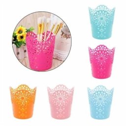 Porte-stylo poubelle creux créatif porte-crayon conteneur de stockage de brosse bureau