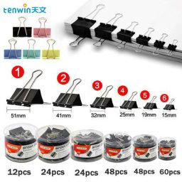 Tenwin – pinces à papier en métal 15 19 25 32mm pliables pinces de reliure colorées pour