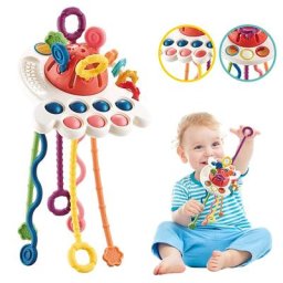 Jouets Montessori en Silicone pour Bébé de 6 à 18 Mois Jouet Sensoriel de Développement pour