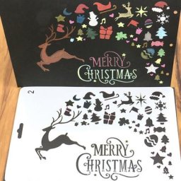 1PC bricolage joyeux noël peinture modèle Journal pochoir ensemble noël fête Scrapbooking bricolage
