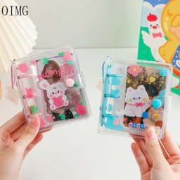 Porte-cartes photo coréen mignon mini albums en PVC transparent livre de cartes de visite