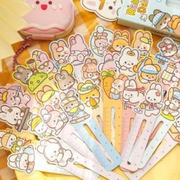 Règle de marque-pages d'animaux mignons 30 pièces pour enfants bureau école idées cadeaux