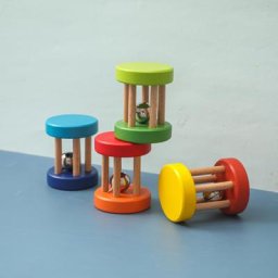 Hochet en Bois Montessori pour Bébé 1 Pièce Jouets Musicaux Mobile TeWindsor Développement des