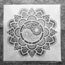 Pochoirs décoratifs Mandala Taiji grande géométrie 30x30cm pour peinture murale scrapbooking