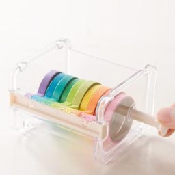 Organiseur distributeur de ruban adhésif Transparent boîte de rangement Portable pour fournitures