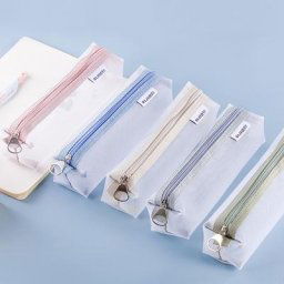 Sac à crayons transparent en nylon dédié étui à stylo en maille sacs de rangement pour fournitures