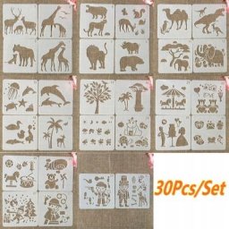 Pochoirs de peinture pour enfants 13cm 30 pièces/ensemble pour étude d'animaux sauvages