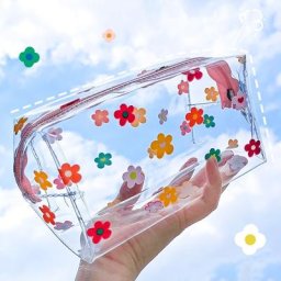 Trousse à Crayons Transparente et Étanche en PVC Sac à Cosmétiques de Maquillage Kawaii de Voyage
