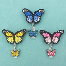 Porte-cartes créatif rétractable à rotation de papillon à 360 ° porte-Badge à bobine exposition