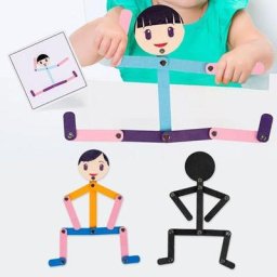 Marionnette en Bois pour Garçon et Fille Jouet de Jeu de Géométrie Corps ArtiBMO