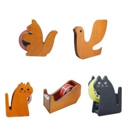 Distributeur de ruban adhésif en bois Animal mignon rouleau de ruban adhésif support de ruban