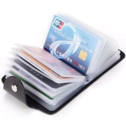 Sac de rangement portable multifonctionnel en PU 24 bits pour carte d'identité carte de crédit