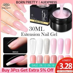 Bankrupty N PRETTY-Gel d'extension pour manucure vernis gel acrylique naturel N64.Glitter rose