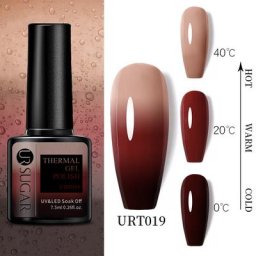 UR SUGAR-Verhéritage à Ongles Gel Thermique Brun Coulée de Paillettes Soak Off Semi-Continu