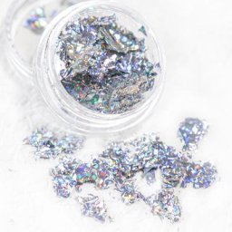 Feuille d'aluminium laser or argent irrégulier 1 boîte papier autocollant nail art paillettes