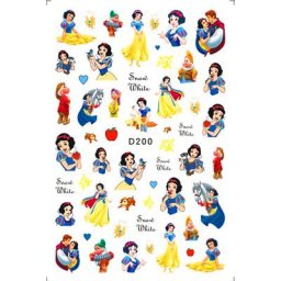 Disney princesse dessin animé 3D autocollant pour ongles accessoires d'art des ongles neige blanche