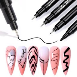 Stylo de Dessin à Rayures pour Ongles Accessoire de Manucure 3D Peinture Acrylique Étanche à
