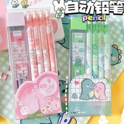 4/6pcs 0.5mm Mécanique Crayons Kawaii Automatique Crayons avec Gommes Étudiants Papeterie Outil