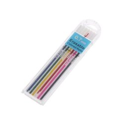 Crayon mécanique de couleur effaçable recharge de mine papeterie étudiante 0.7mm 1 boîte