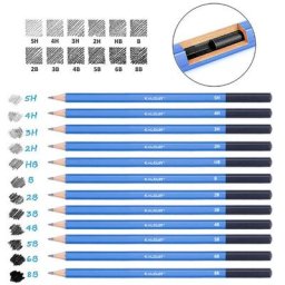 Ensemble de crayons professionnels pour dessin et croquis 12 pièces 5h – 8b crayons de Design en