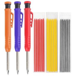 Crayon de Charpentier Solide pour Trous Profonds Marqueur Mécanique Kit d'Outils de Marquage pour