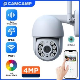 Caméra de surveillance extérieure intelligente PTZ WiFi HD 4MP/2K dispositif de sécurité domestique