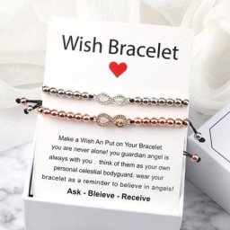 Bracelet en perles de cuivre pour hommes et femmes couleur or Rose symbole de l'infini bijoux
