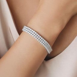 Bracelet en Zircon à 3 rangées AAAAA pour femmes et hommes bijoux fins de fête de fiançailles en
