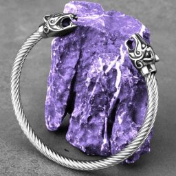 Bracelet Vintage tête de loup vierge pour hommes Hip Hop brassard Punk Viking loup bijoux en