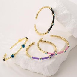 Bracelets porte-bonheur mauvais œil pour femme bijoux de fête en émail 7 couleurs cadeau pour