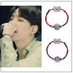 Bracelet en forme de papillon et de fleur pour hommes et femmes bijou coréen SUGA Same Hope