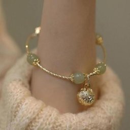 Hetian-Bracelet perlé vintage pour femme bijoux décoratifs élégants cadeaux de charme de cloche de